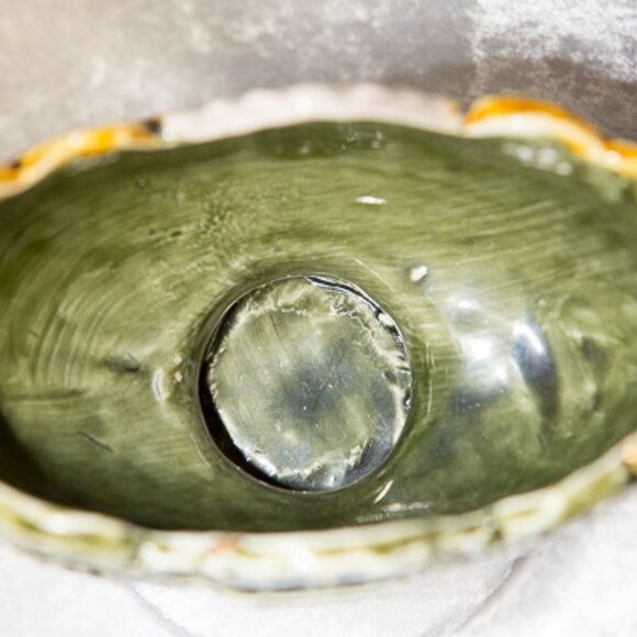 Antique European Majolica Pedestal Vase 19th Century - Picture 6 of 15